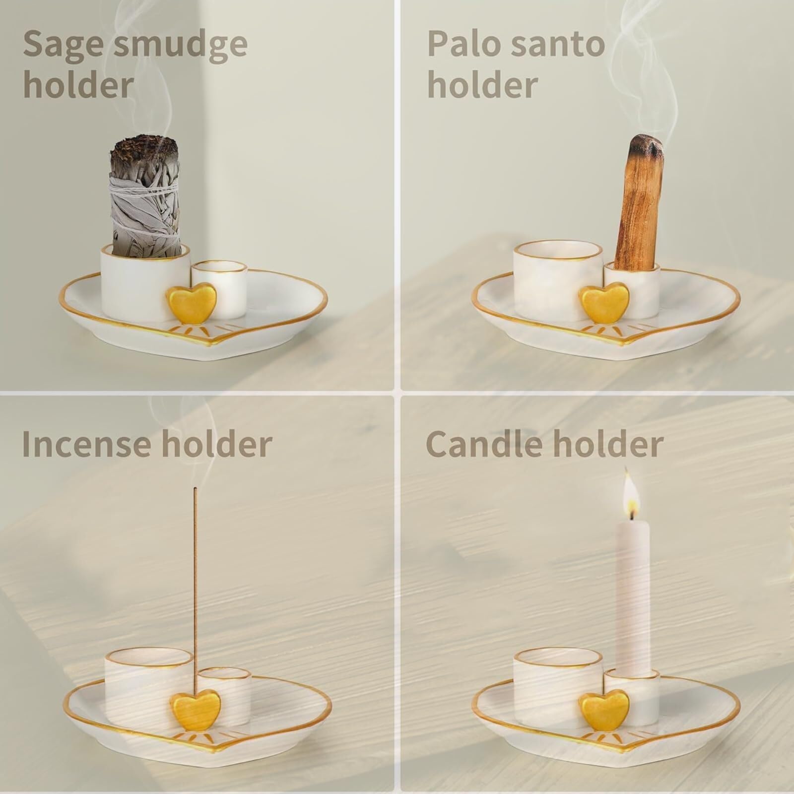 Porta Incenso Bruciatore Incenso Bruciatore Di Incenso Porta Bastoncini Di Incenso Portacandele Multifunzione Vassoio Raccoglicenere In Ceramica Portaincenso Per Famiglia