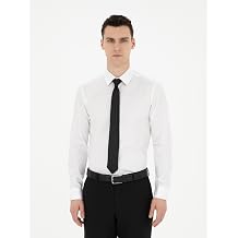 Beyaz%100 Pamuk Parlak Saten Slim Fit Uzun Kollu Basic G mlek 50286102 VR013