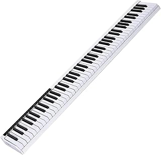 Piano Electrónico Piano Electrónico Portátil Blanco, Instrumento Musical Con Teclado De 88 Teclas Con 128 Timbres Y 128 Ritmos