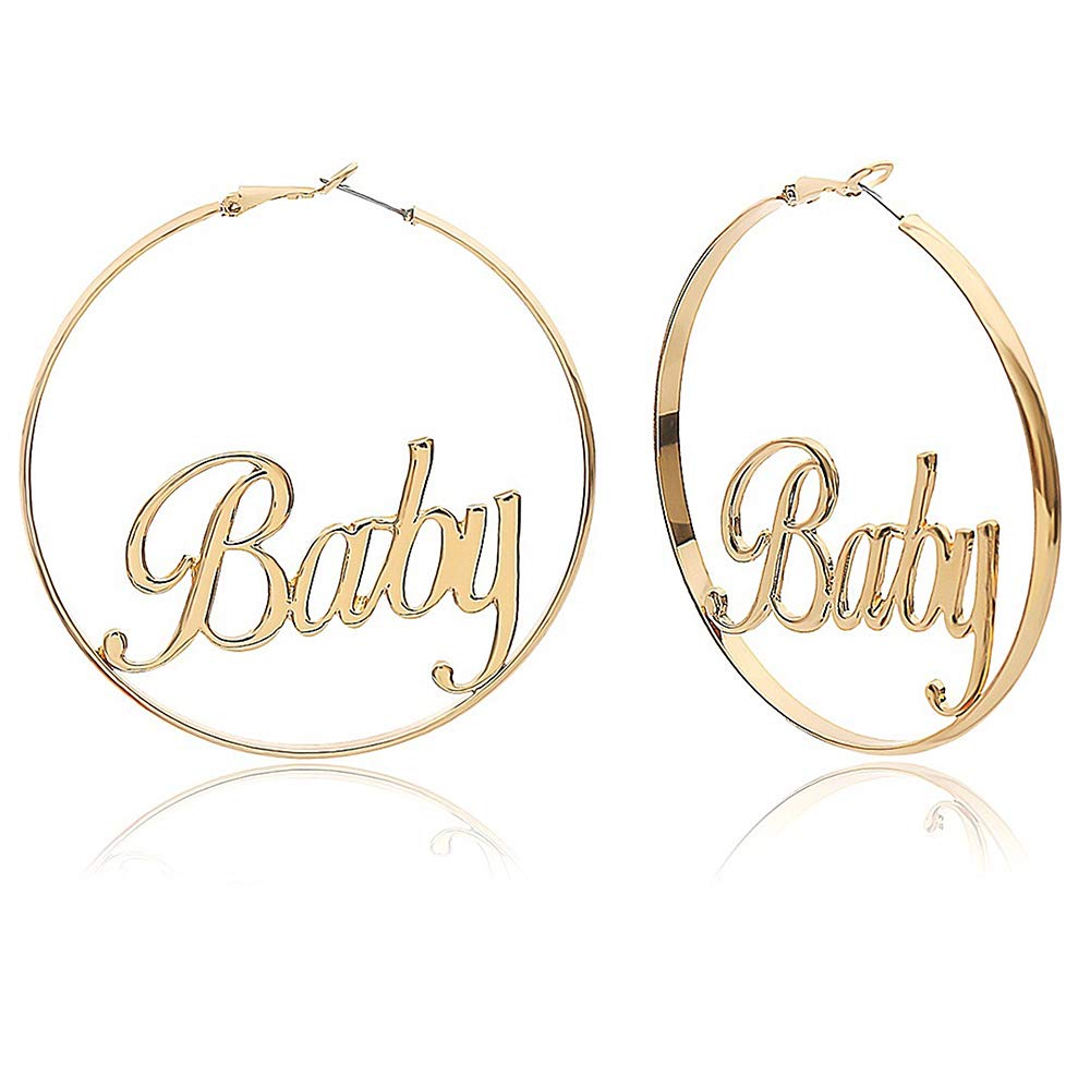 Hoop earrings geometric dangle Alloy Hollow Out Letters Star Baby Engraving Earrings Jewelry for Womens Girls