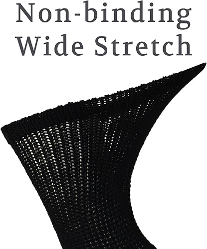 Miniatura 2 de Calcetines para diabéticos con parte superior no vinculante y suela acolchada para hombres y mujeres, 6 pares (XL, negro)