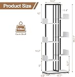 Gadroad 8 Tier Tree Bookshelf, Industrial Wood Bookshelf with Stable Metal Frame, Open Display Rack Bookcase for Living Room, Home Office, Plant Flower, White