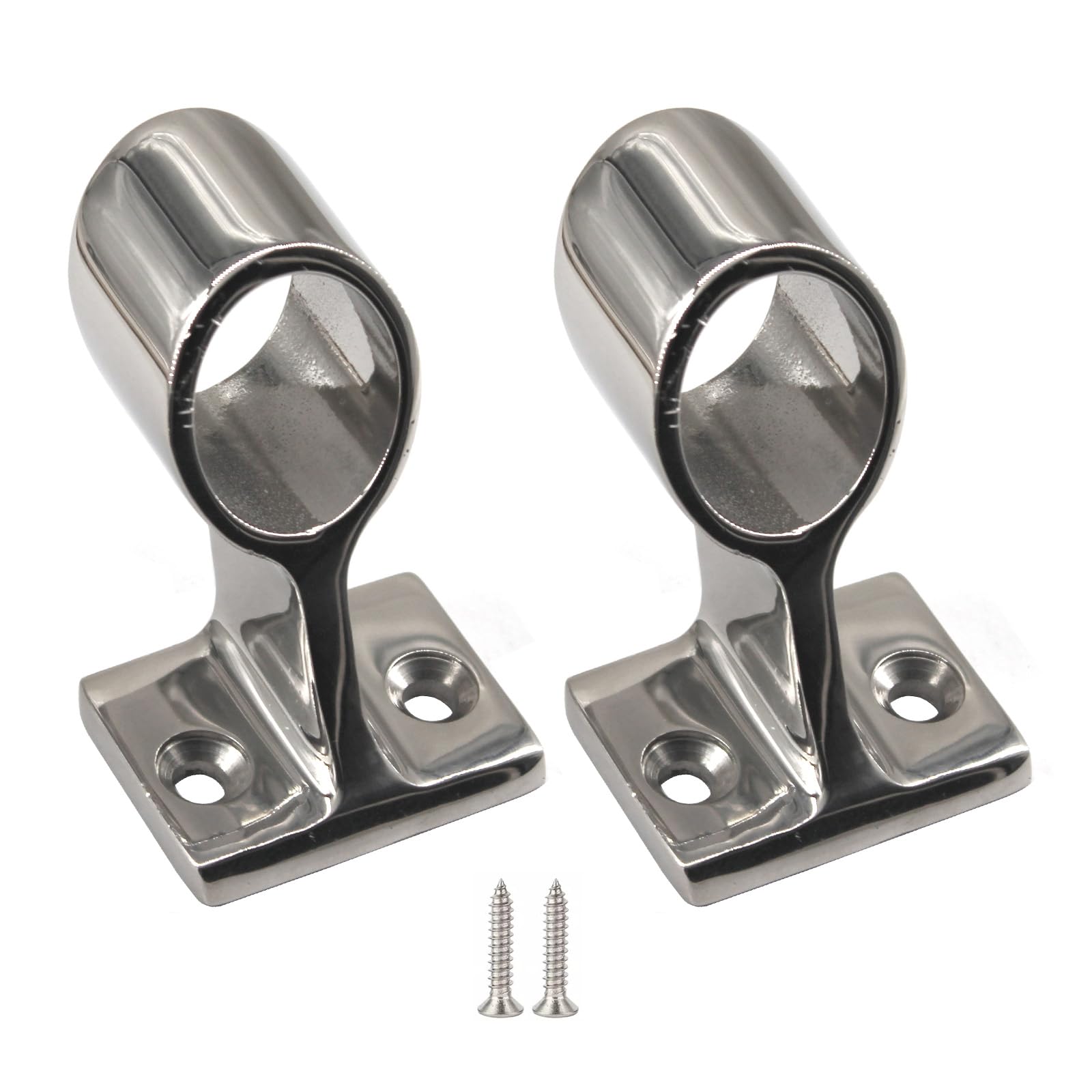 SeeRaphee 1" Boat Hand Rail Fittings Tube Stanchion 60 Degree 316 Stainless Steel Marine Grade Center Bracket for Yacht Boat (2 Pieces With Screws)