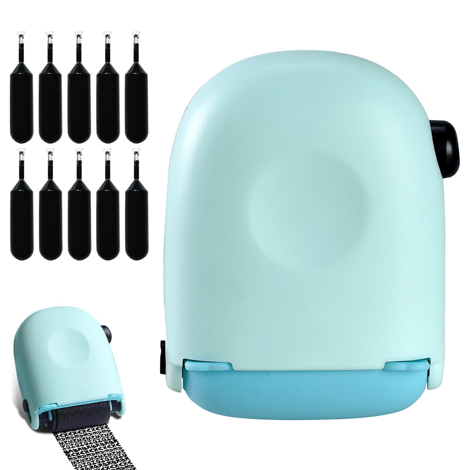 Meunhy Identity Theft Protection Roller Stamp, Privacy Stamp Roller For Privacy Protection, With 10 Confidential Roller Stamp Ink Refills