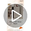 Image of AYSIS DIY Shoe Rack Organizer /Multi-Purpose Plastic 6 Layers 3 Door Portable and Folding Shoe Rack ^ Black6Shelf3Door