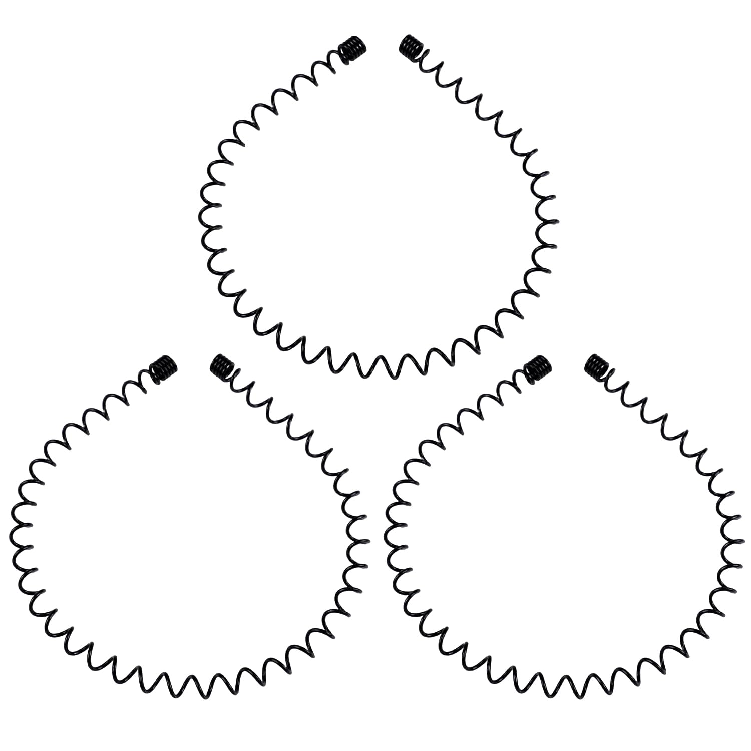 Mens Metal Headband, Unisex Black Hair Bands, Stylish Design Metal Thin Headbands for Men, Adjustable for Outdoor Sports And Daily Wear. (3 Pcs)