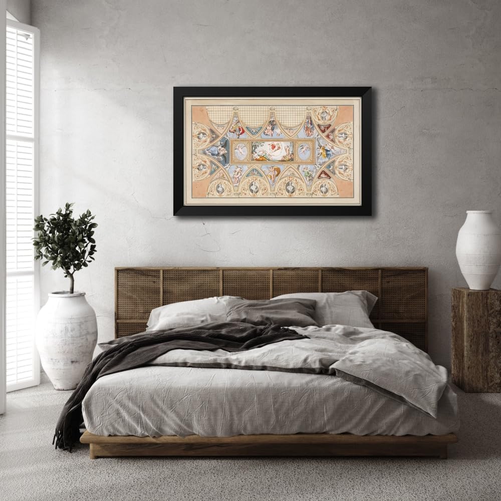 ArtDirect Das Deckengemälde von Francesco Albani im Palazzo Verospi in Rom (ca 1617) Custom Framed Art Print Giclee Print or Canvas Options with Various Sizes and Customization by Francesco Pannini