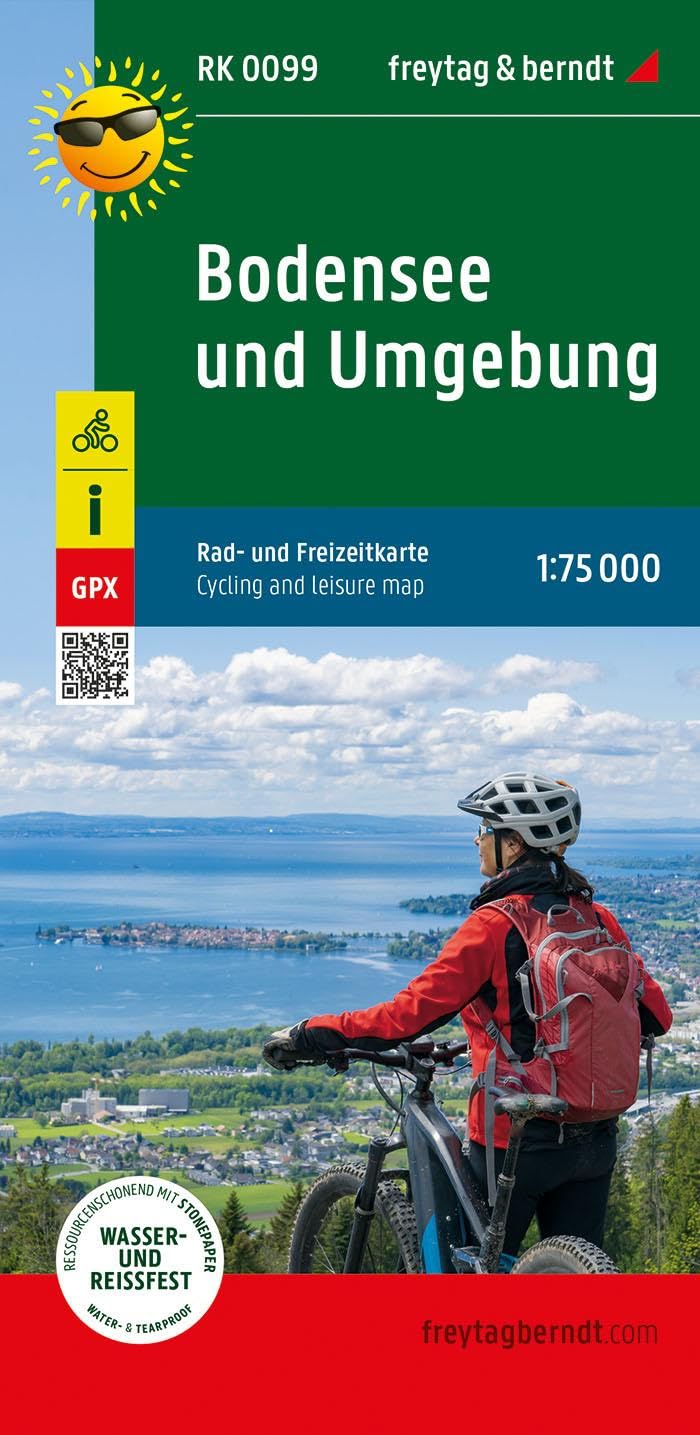 Lake Constance and surroundings, bike and leisure map 1:75,000, freytag & berndt, RK 0099: GPX Tracks, wasserfest und reißfest