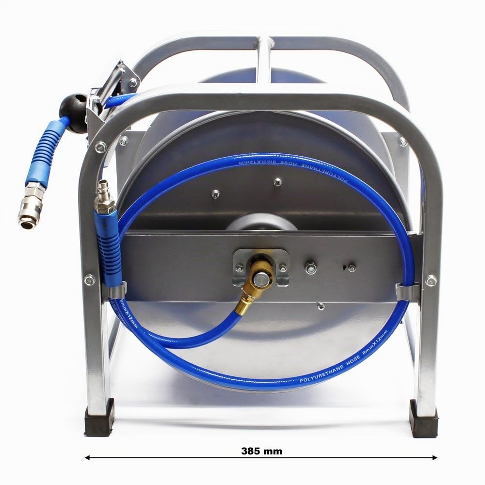 Wiltec Avvolgitubo automatico 30 metri 12 bar 12,91 mm Avvolgitore tubo aria compressa