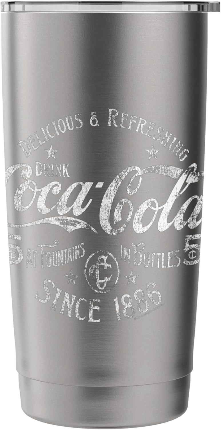 Coca-Cola Delicious And Refreshing Distressed Sale Sign Logo Stainless Steel Insulated Tumbler - Image 3