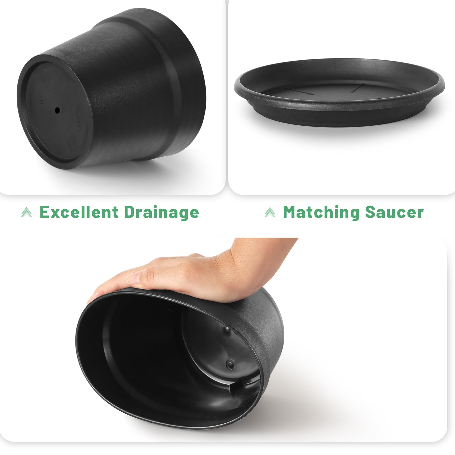 Noir Lot De 30 Pots De Culture De 7 Cm - Petits Pots De Fleurs Avec