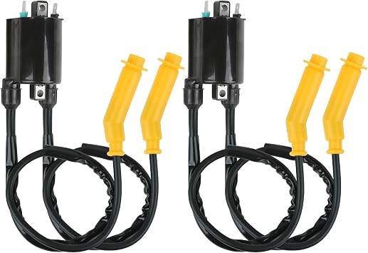 2-Pack Ignition Coil & Spark Plug Wire Cap for Honda VTX1300 2003-2020 - Replacement Parts 30700-MEA-671, 30510-MM8-003, 30510-MCC-003