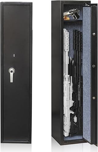 xhlokk Rifle Gun Safes for Home, Quick Access 5-6 Gun Storage Cabinet for Rifles Shotguns and Pistols, Heavy Duty Anti-Theft Gun Safes Cabinets,
