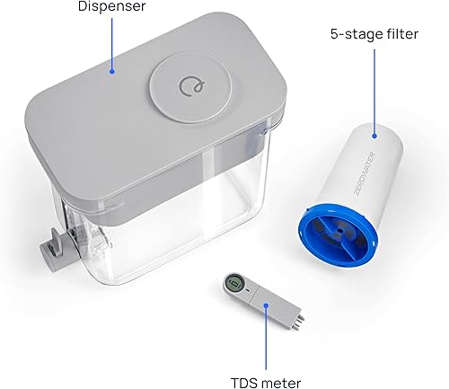 Miniatura 9 de Culligan Dispensador de filtro de agua de 22 tazas con tecnología ZeroWater - Incluye filtro de agua avanzado de 5 etapas, certificado para reducir