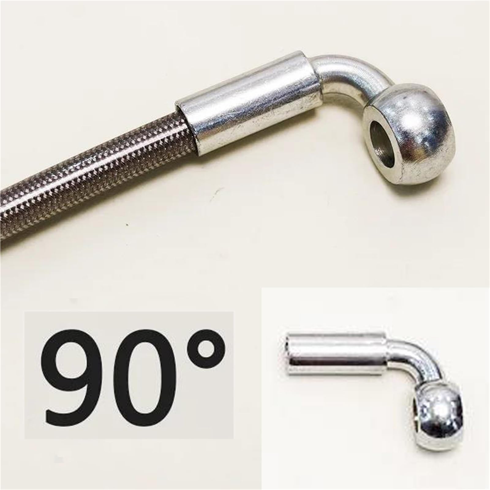 Accessoires de freinage Câble De Frein Tressé Hydraulique pour Moto, 30cm-240cm 0 °-90 °, Tuyau D'huile, 8mm 10mm, Accessoires Banjo(30cm)