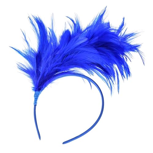 Miniatura 2 de Merroyal 1920s Fascinator Feathers Headband for Women Party Favors (Blue)