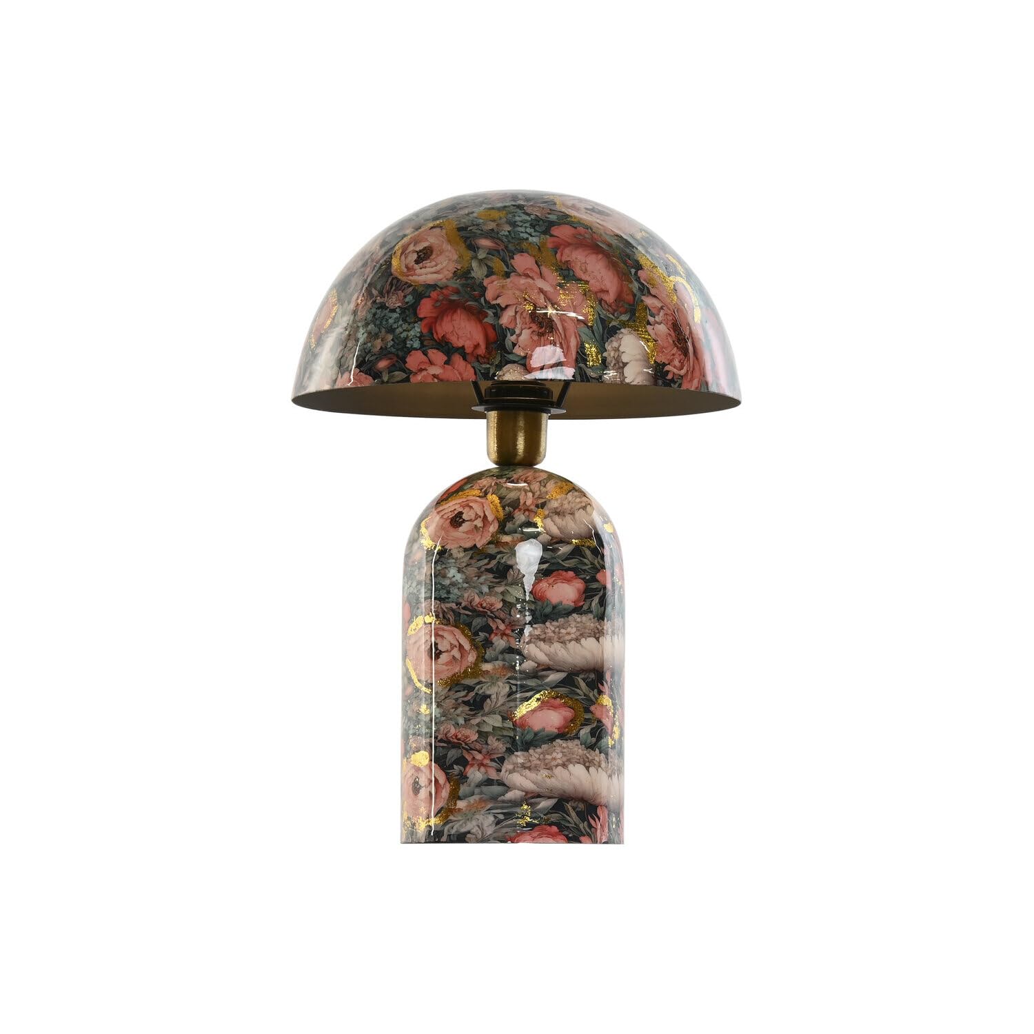 Lampe de table en métal rose 31x44.5cm à motif fleurs