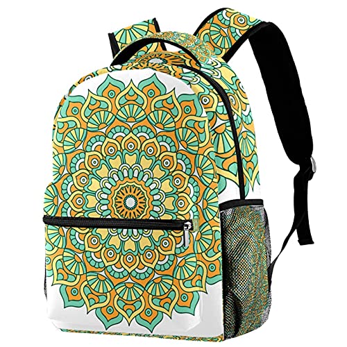 Sac à dos voyage mandala indien en tissu résistant et porte-bouteille intégré