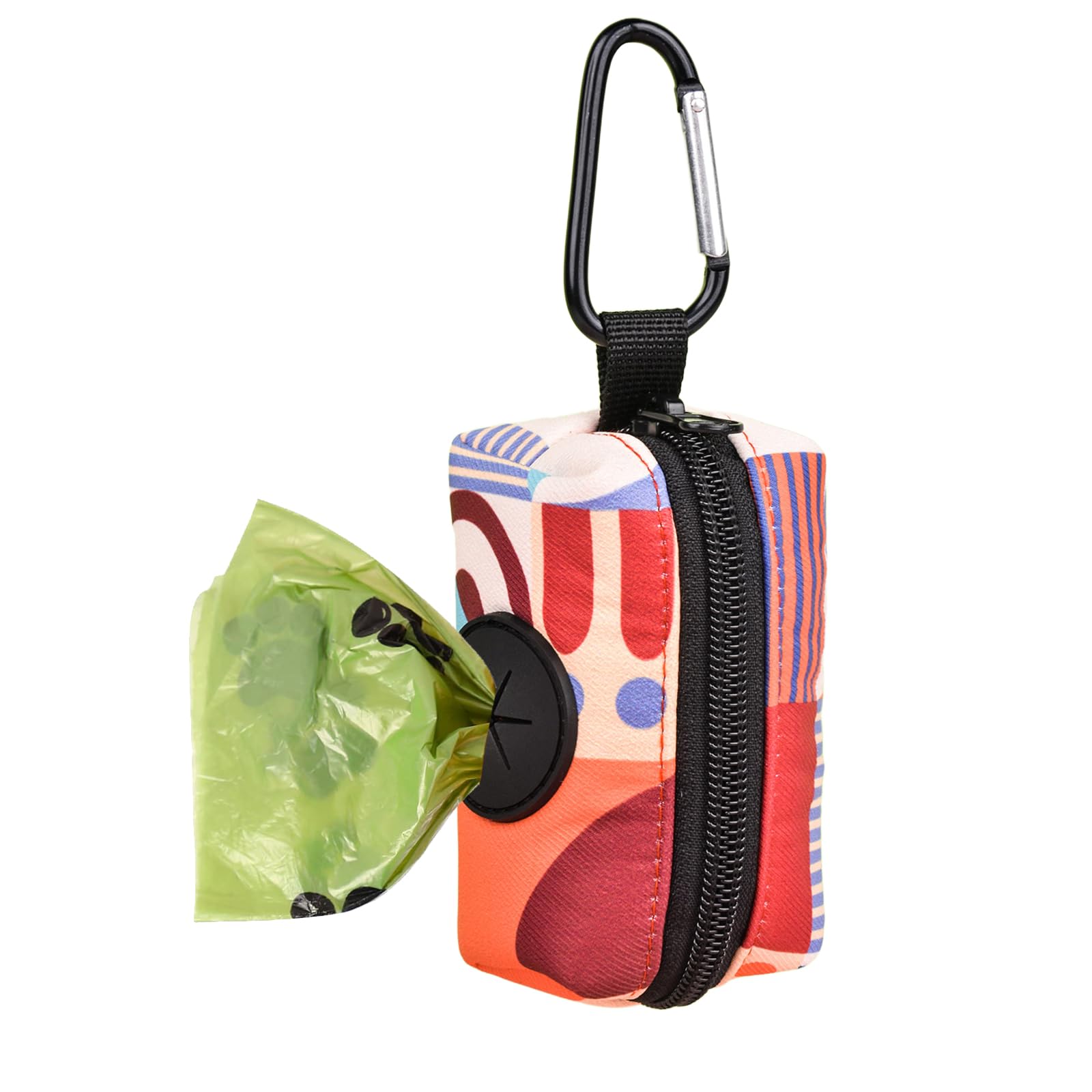 ICEMOOD Dog Poo Bag Holder With Easy Dispensing Hole, Leash Attachment and Creative Fashion Print