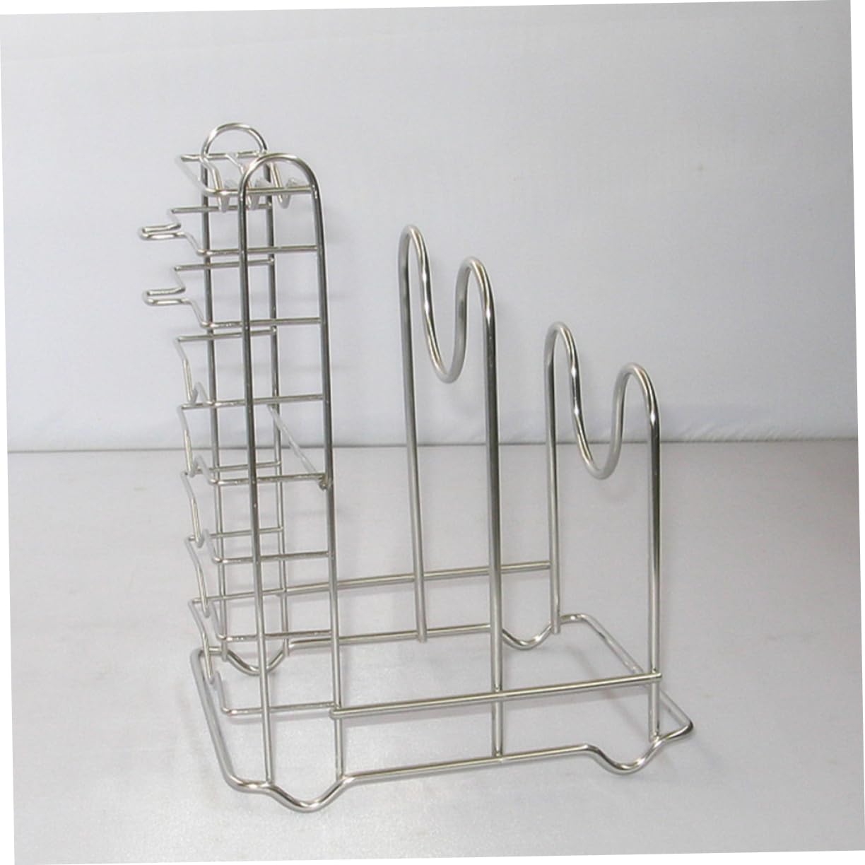 KICHOUSE Household Stainless Steel Cookware Rack Multi Functional Organizer for Pot Lids Cutting Boards Knives Space Saving Design for Kitchen Cabinets Counters