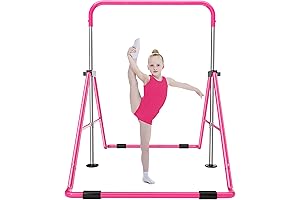 Adjustable Gymnastics Bar - Folding Home Gymnastic Horizontal Bars for Kids and Beginners