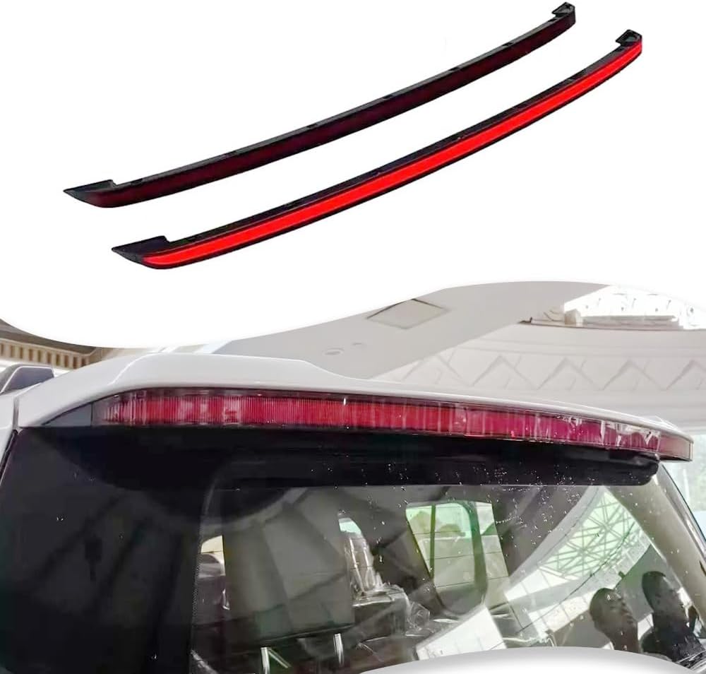 ABS Roof Top LED Light Bar Fit Land Cruiser LC300 2022-2025 Movable LED DRL Spoiler Running Lamp, Car Accessories Rear Tail Spoiler Rear Wing with Lights (Black)
