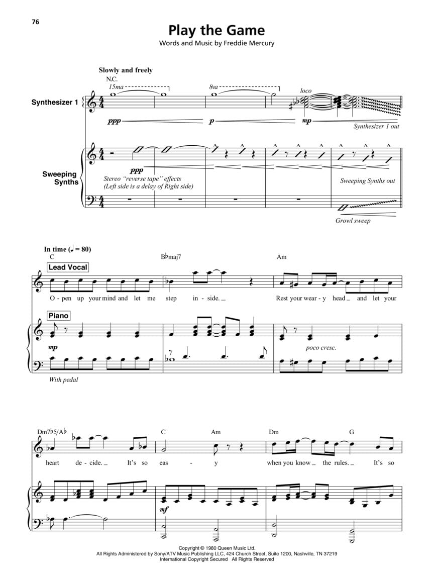 Queen Note-for-Note Keyboard Transcriptions.