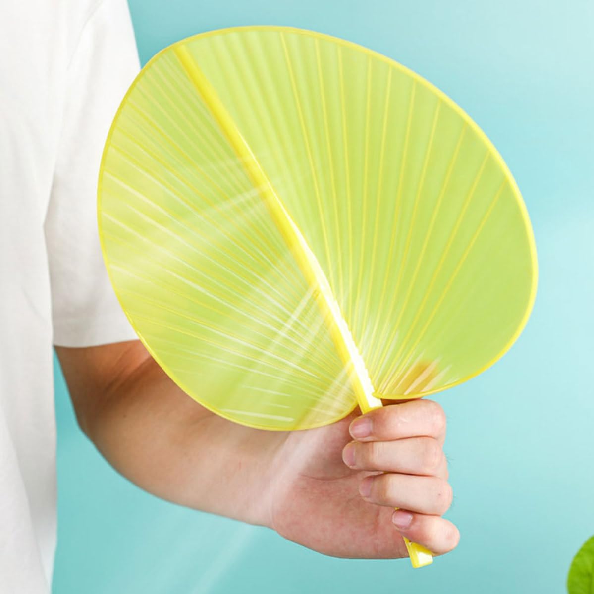 6pcs Lightweight Plastic Manual Fans Small Handheld Chinese Style Fans for Wedding Summer Dancing Photography Prop with Elegant Simple Design in Khaki