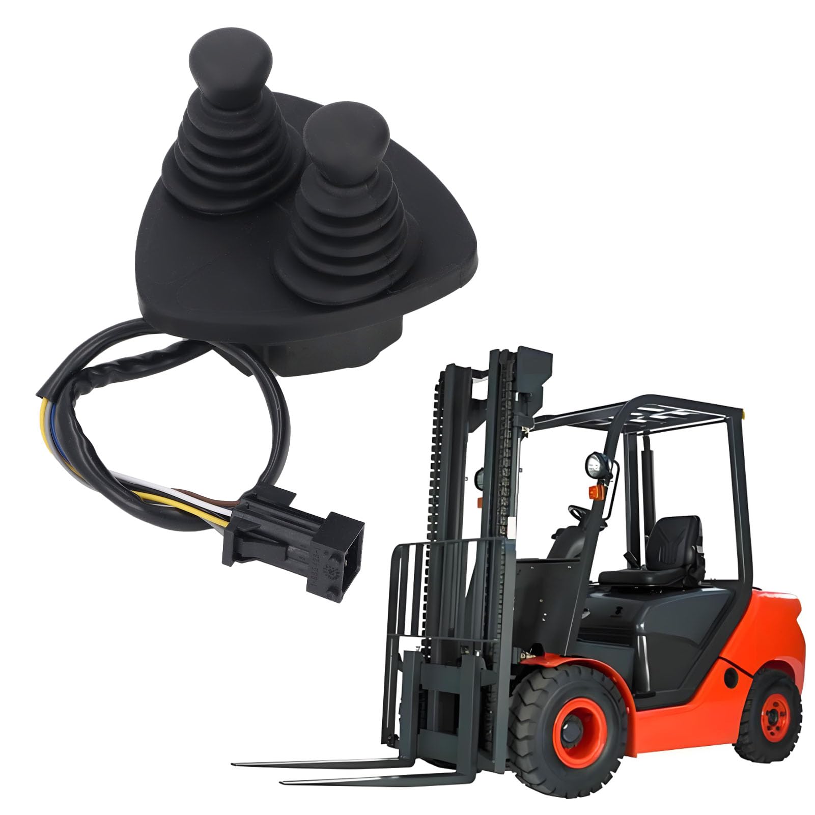 Sxhlseller Palanca de Control de Aluminio Duradera con Palanca de Mando Doble para Carretilla Elevadora 335 336 Reemplazo para Cargador de Tractor de Carretilla Elevadora Pequeña para Diversos