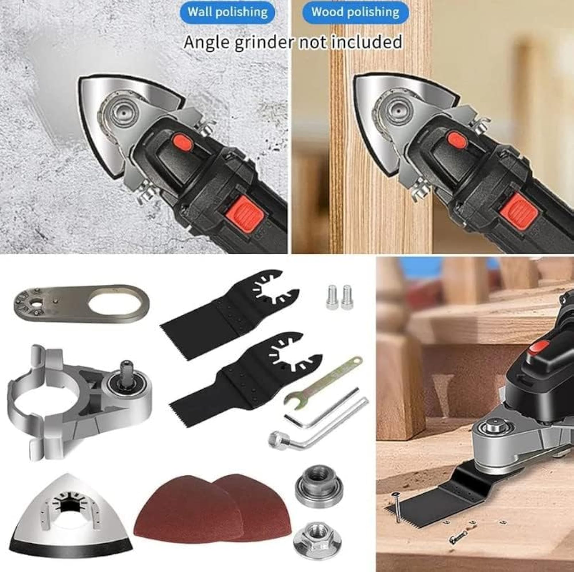 Oscillating Tool Attachment for Angle Grinder with Blades