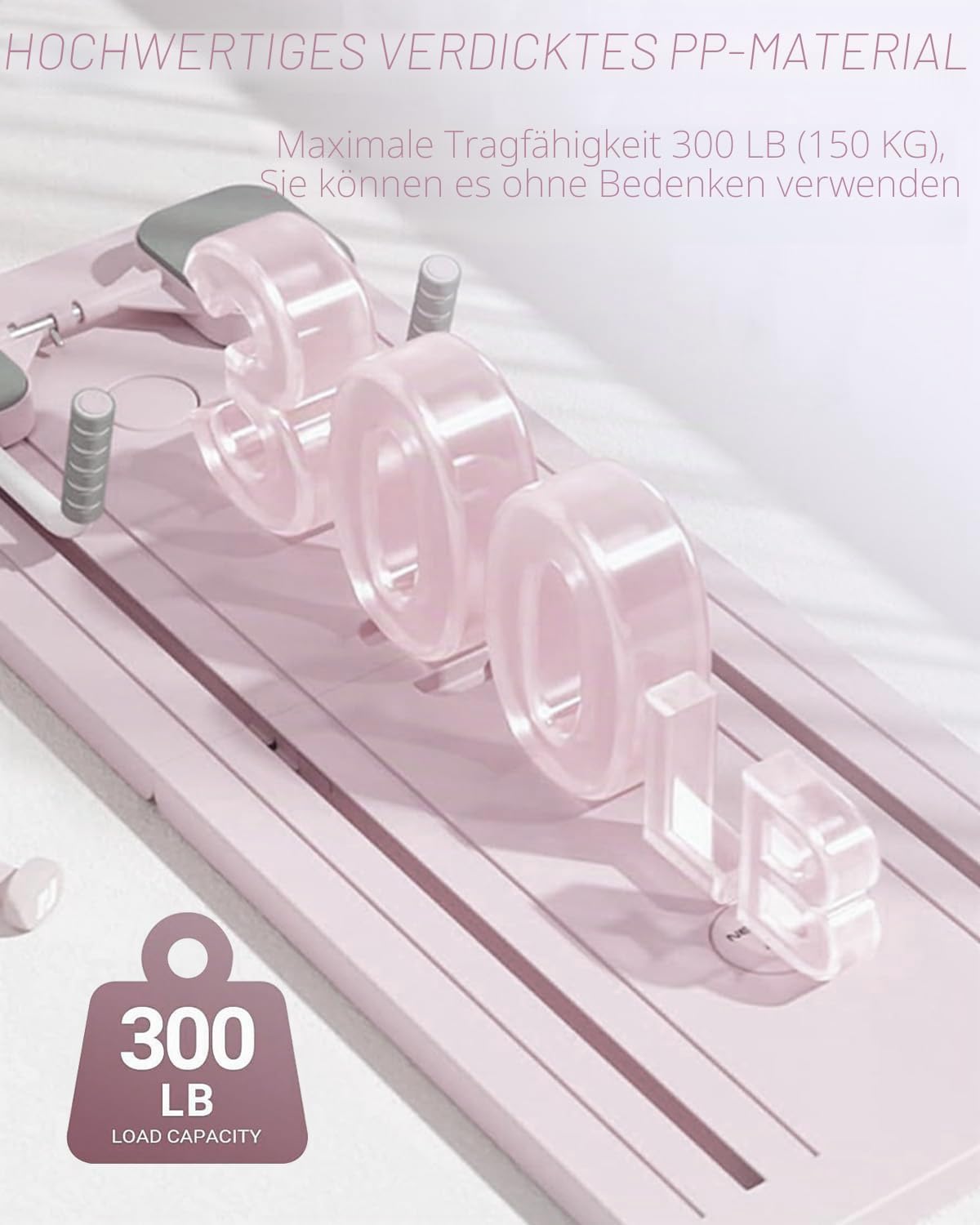 Genérico Faltbares Multifunktions-Pilates- und Bauchmuskeltrainingsgerät, con Rodillo de Abdominales Soporte para Codo, Máquina Ejercicio Abdominal, Rebote Automático y Cuerda Tensión Gimnasio en Casa