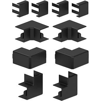 Habengut Accessory Set 4 x ES 2 x IE 2 x AE 2 x FW 2 x T-Piece for Mounting the Cable Duct 15 x 15 mm Black