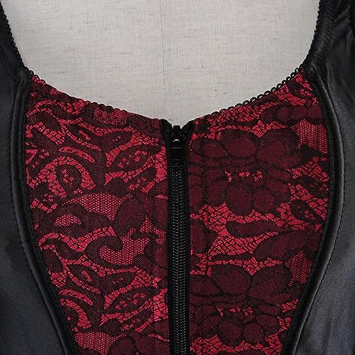 Image of Women's Lace up Gothic Jacquard Shoulder Straps Tank Overbust Shaper Corset Bustiers Top