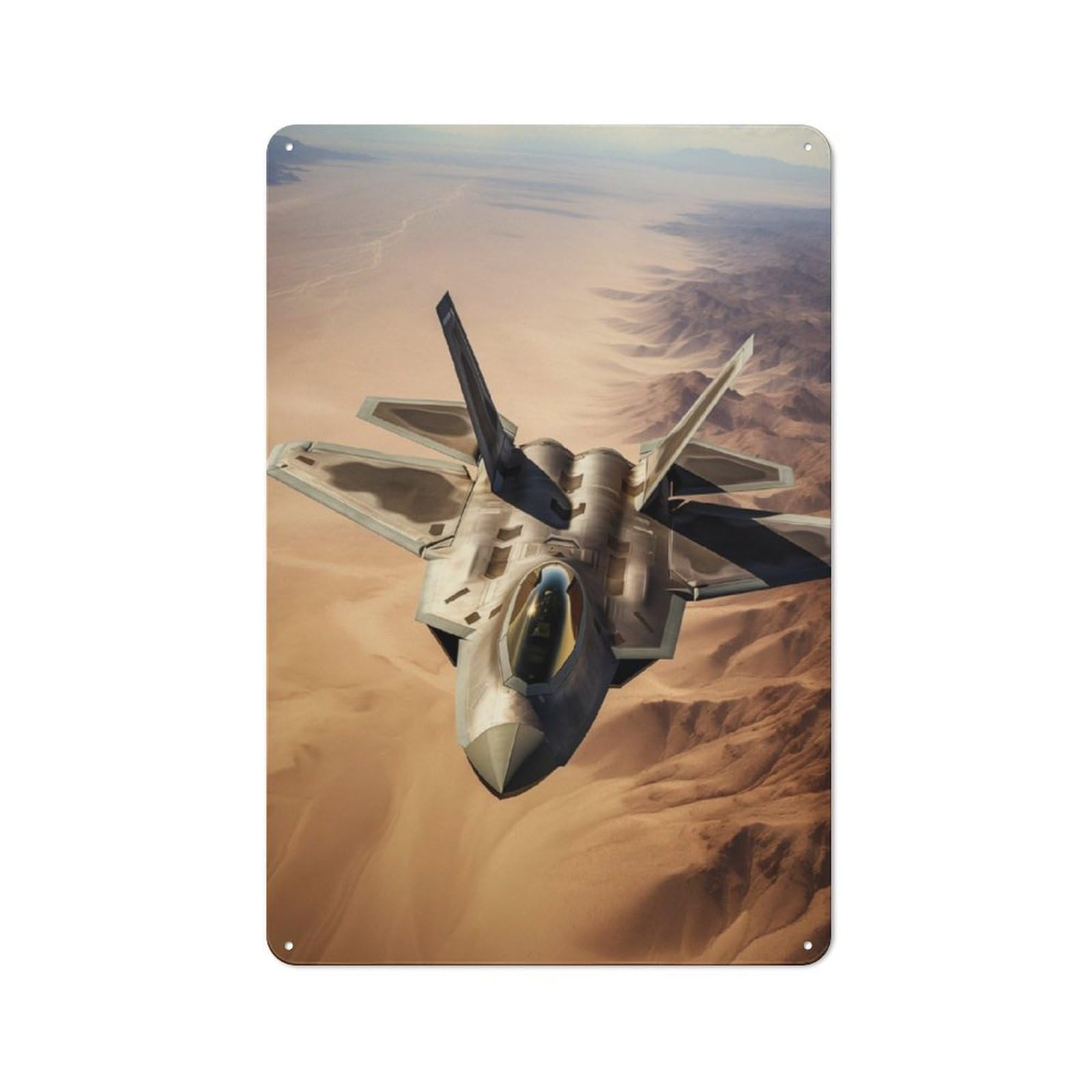 Junmoney Fighter Jet Retro-Style Tin Sign 30X20cm For Man Cave Or Games Room, A Metal Wall Feature For Games Rooms And Man Caves