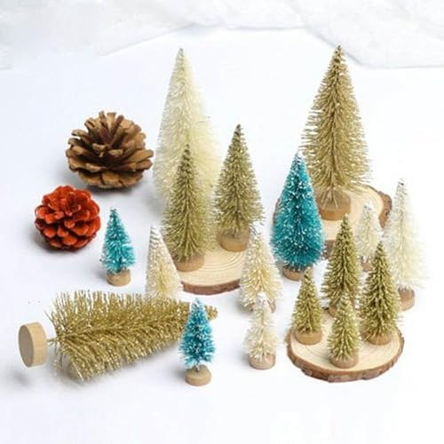 Miniatura 4 de Erhigher 8Pcs Mini Christmas Trees, Christmas Decor Artificial Christmas Decorations Christmas Tree Bottle Brush Trees Christmas Table Decorations