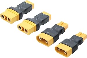 2 Pair XT90 Connector Adapter: XT90 to XT60 Male Female No Wire...