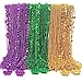 144PCS Mardi Gras Beads Throws, Mardi Gras Green Purple Gold Metallic Beads Necklaces Accessories Bulk, Mardi Gras Beads Necklace Costumes Women Men Kids for Parade Throws Party Decorations Favor Supplies