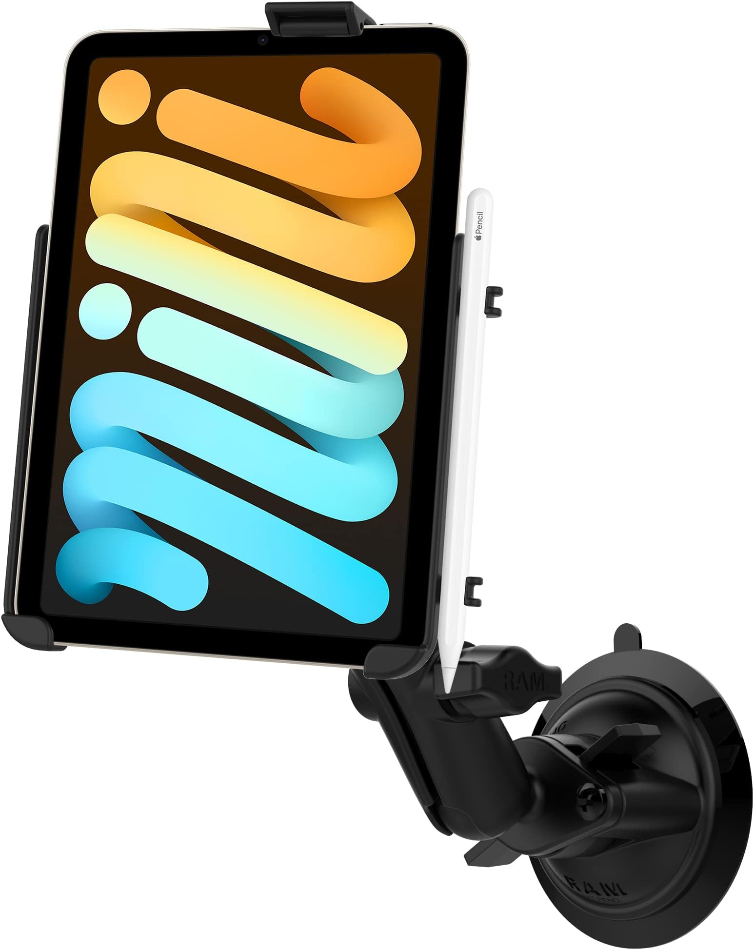 RAM EZ-ROLL'R Apple iPad Air Holder with Twist Lock Suction Cup Complete Mounting Kit. (sku 18706)