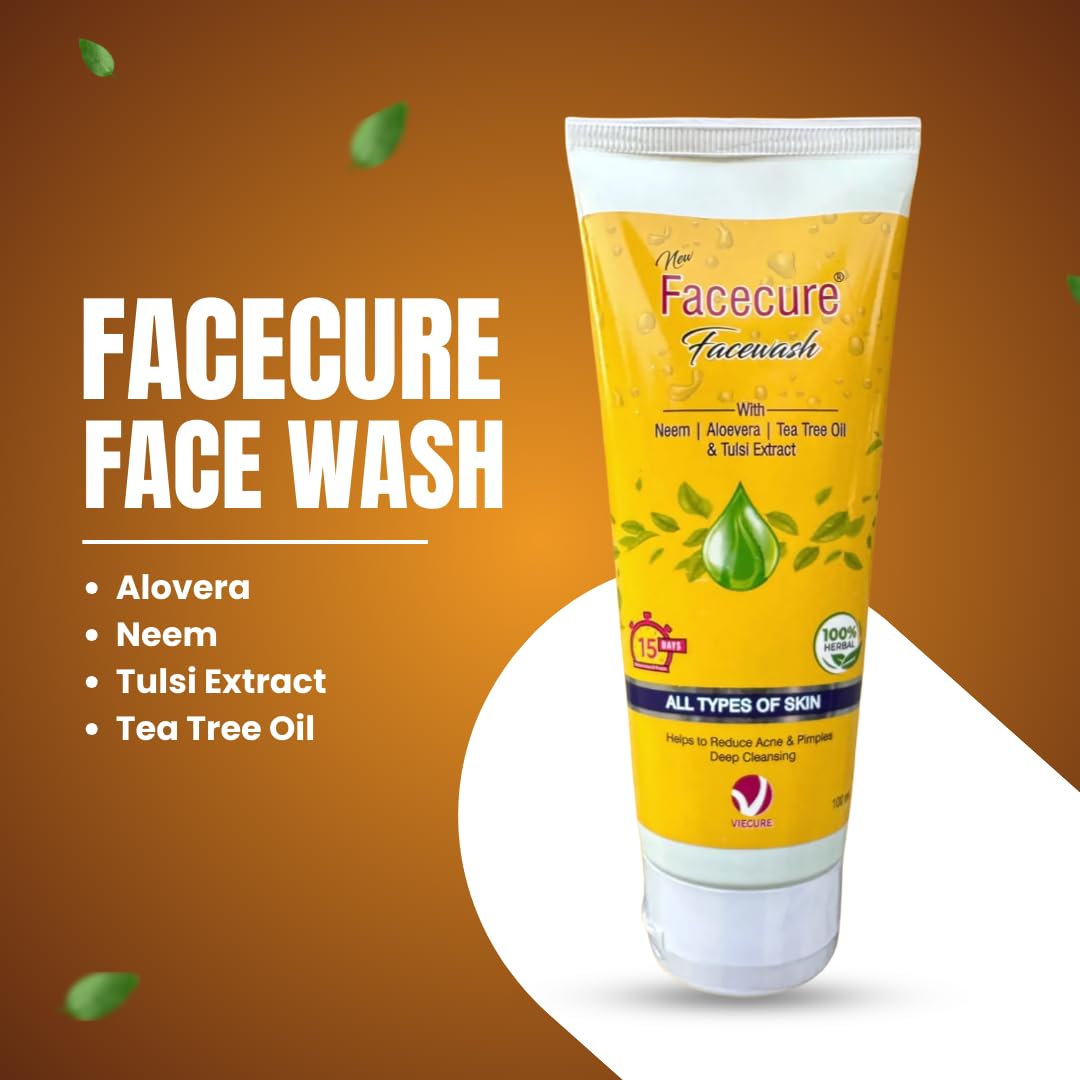 Facecure Facewash with Neem Aloevera Tea Tree Oil and Tulsi