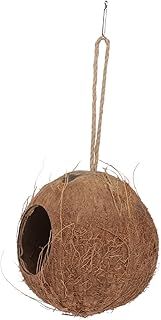 NOLITOY 1Pc Coconut Hideout House Finch Feeding House Lovebird Bird breeding nest Finch feeders Decorative Birds Hamster Toys Birds Shelter Multifunction Nest Natural Birds Cave Birdcage