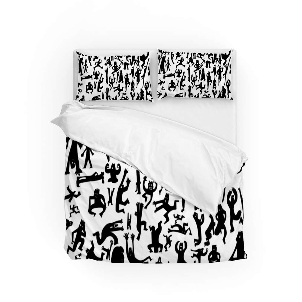 Housse de couette avec taie d'oreiller noir super king size durable