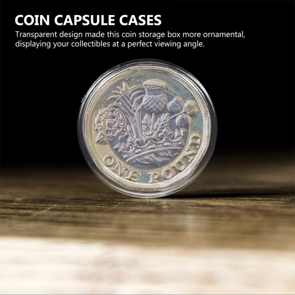 MAGICLULU 100 piezas Cápsulas Transparentes para Monedas miniatura 3