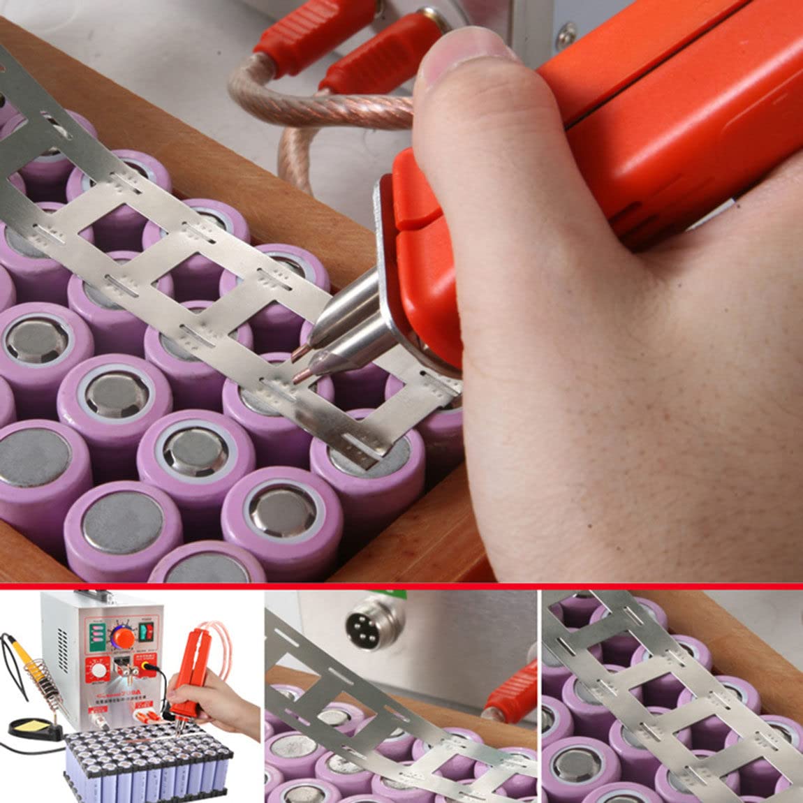 FAXIOAWA Saldatrice a Punti a impulsi 709A da 0,35 mm, con Funzione di Illuminazione a LED, per Saldatura, Riparazione, Produzione e assemblaggio di batterie