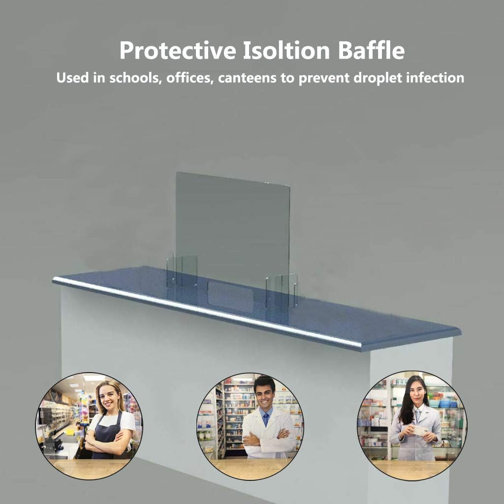 Kehen Sneeze Guard for Desk,Completely Transparent Protection Barrier for Office Counters Protection Room Table (White, 40X30 cm) : Office Products
