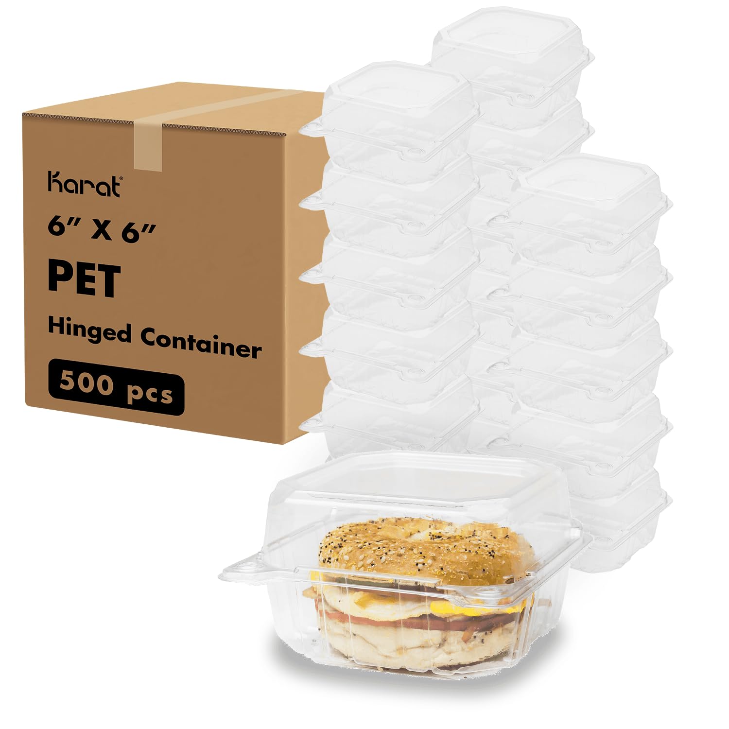 Amazon.com: Karat 5.8inch Clear Plastic Hinged Clamshell Food