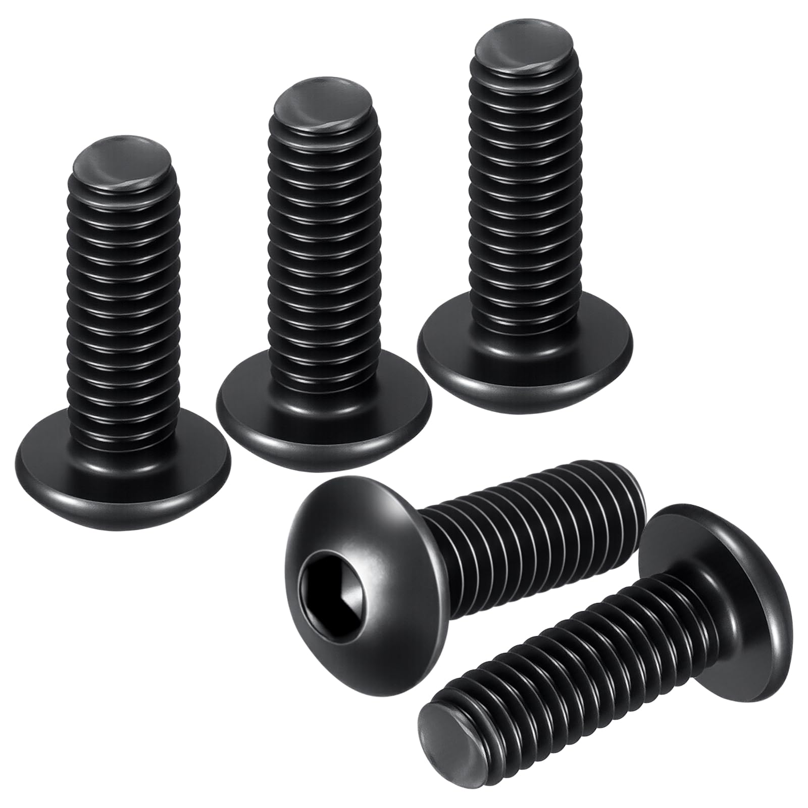 DTGN M3-0.5x8mm Button Head Socket Cap Screws - 50Pack - Good for Road Bicycle, Mountain Bike, Auto, Motorcycle - Carbon Steel Black Oxide - Hex Socket Drive Fasteners โ image 1