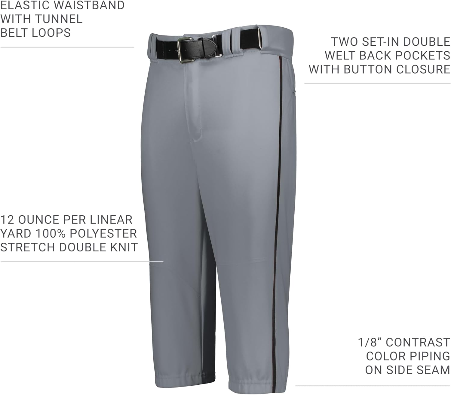 Russell Athletic Youth Piped Diamond Series Knicker 2.0 Baseball Grey/Black L