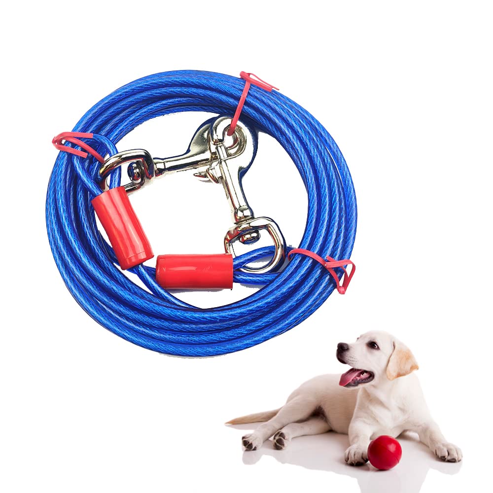 JVHLOV Cable de Amarre para Mascotas, Cable de Acero para Entrenamiento de Perros, Cable de Amarre Resistente para Perros, para Perros Medianos Pequeños Grandes