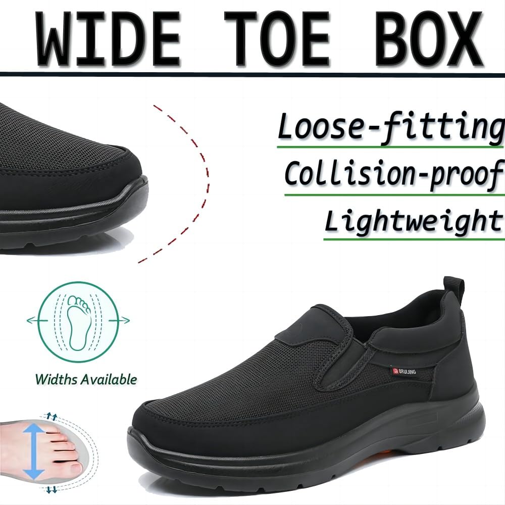 Sneakers Ortopediche da Uomo Senza Lacci Leggere Comode Traspiranti Mocassini Extra Larghi da Esterno Scarpe