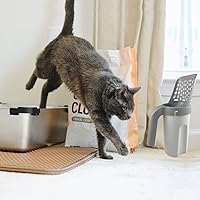 Vista 6 de Cat Litter Scooper with Trash Container,Portable Litter Scoop Holder,Litter Scoop with Holder Provides 215 Garbage Bags,Scoop Litter Disposal System